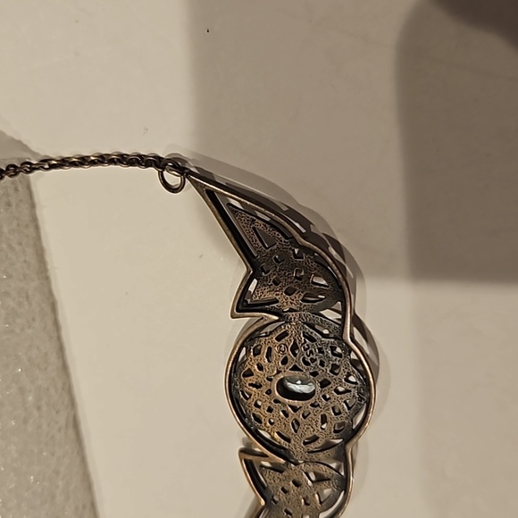 925 Bronzetone Celtic 16" Necklace w/ Blue Rhinestone - Picture 9 of 9